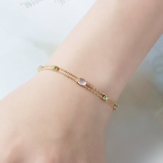 Pulsera de Cristal Natural de Doble Capa - Image 7