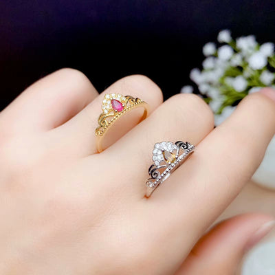 Anillo Gota de Agua Oro Platinado Ajustable