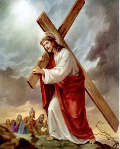 Cuadro de Pintura de Diamantes Jesús - Mosaico Religioso con Cruz - Image 6