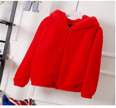 Abrigo de Piel de Conejo Rex Slim Fit con Capucha para Mujer - Image 5