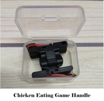 Pair of black and red auxiliary shooting gamepad buttons for smartphones, designed to enhance mobile gaming. - Image 4