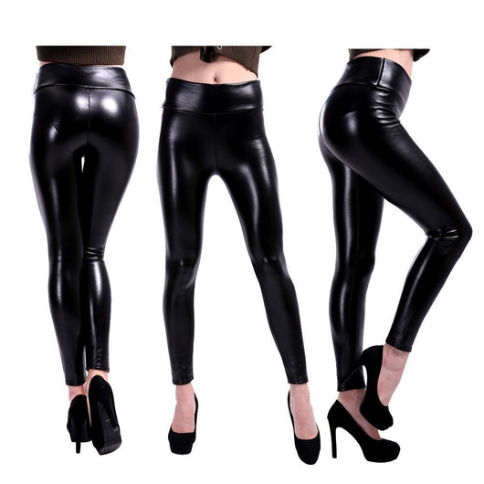 Leggins Moldeadores de Cuero PU Cintura Alta Elásticos para Otoño Invierno - Image 2