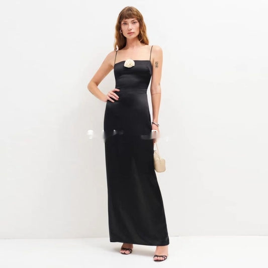 Vestido Maxi de Seda con Estampado Floral, Abertura Lateral y Cintura Ajustable - Image 2