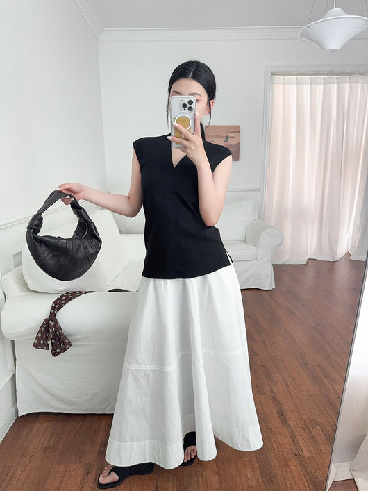 Traje Falda Blusa Sin Mangas Mujer Casual Elegante - Image 32