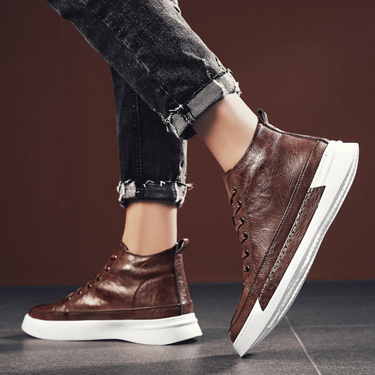 Botas Casuales de Cuero Marrón para Hombre - Estilo Versátil - Image 2