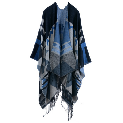 Poncho Bohemio de Cachemira con Borlas - Abrigo Étnico para Otoño e Invierno - Image 5