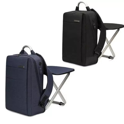 Mochila Ejecutiva Multifuncional 15" con Cargador USB y Asiento Integrado