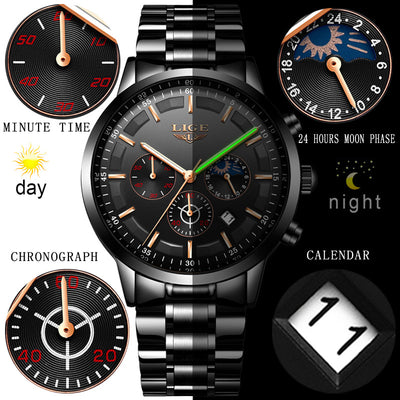 Reloj Deportivo Empresarial de Cuarzo Lunar Resistente al Agua para Hombre - Image 4