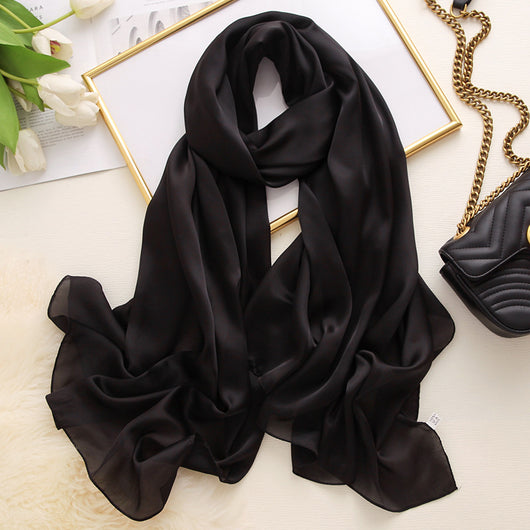 Pañuelo de Satén Liso Estilo Coreano para Mujer - Image 12