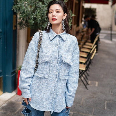 Camisa Western Suelta de Manga Larga
