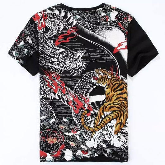 Playera Bordada Tigre Manga Corta