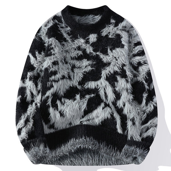 Suéter Holgado de Cuello Redondo para Hombre - Tejido Cálido Otoño Invierno - Image 12