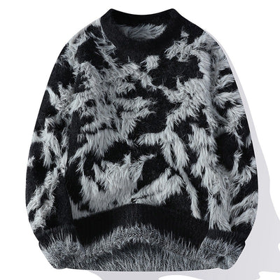 Suéter Holgado de Cuello Redondo para Hombre - Tejido Cálido Otoño Invierno - Image 12