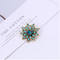 Broche Floral Dorado Vintage con Cristales y Brillantes