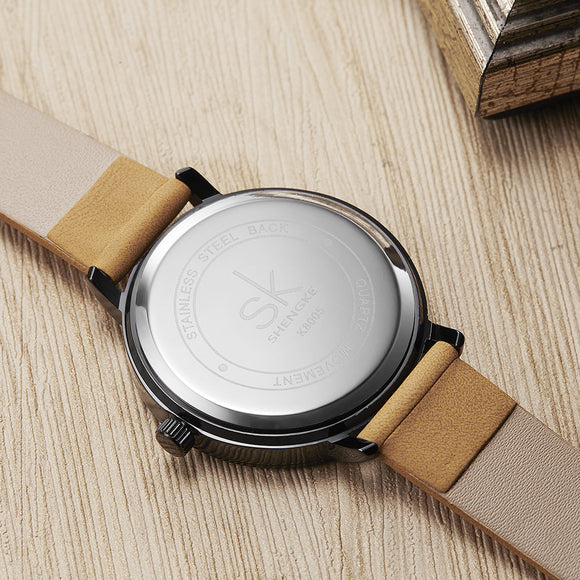 Reloj de Pulsera Impermeable con Correa Microfibra y Esfera Redonda