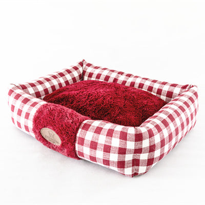 Cama Cuadrada para Gatos con Diseño Tartán - Image 8