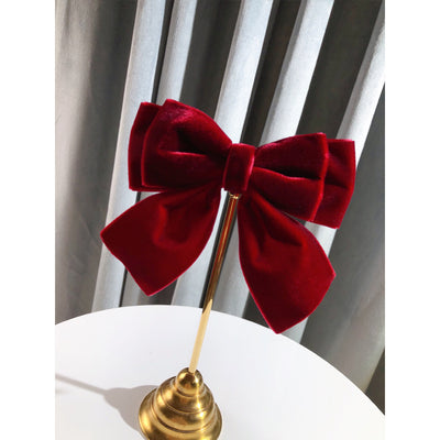 Broche Elegante de Terciopelo Liso con Bisel - Estilo Universitario Versátil - Image 3
