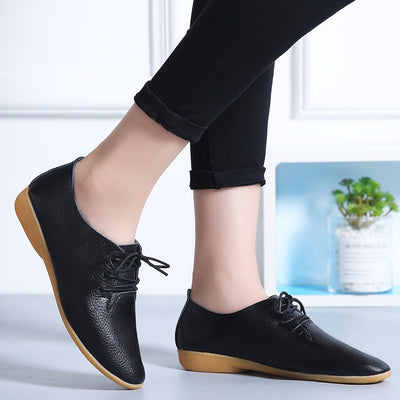 Zapatos Blancos Planos Clásicos Estilo Británico para Mujer - Image 5