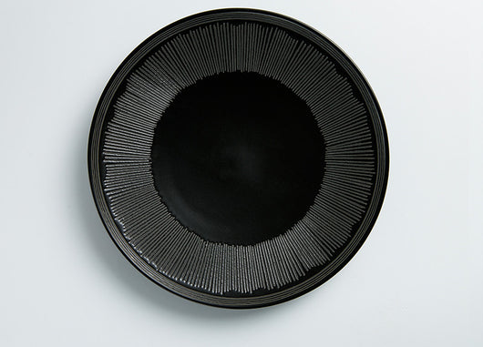 Plato Postre Cerámica Negra Diseño Minimalista Europeo - Image 3