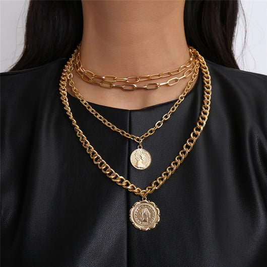 Collar Múltiple Hip Hop con Medallas Colgantes - Image 2