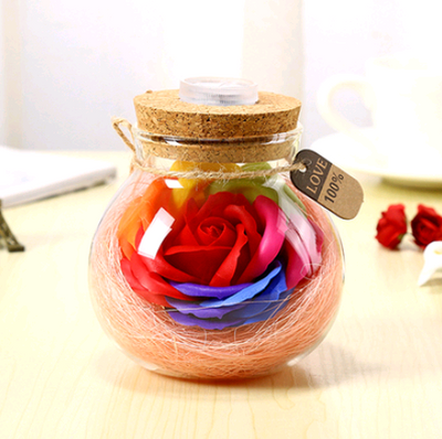 Botella de Luz Nocturna con Flores Eternas y Estrella de la Suerte - Regalo Romántico Luminoso - Image 10