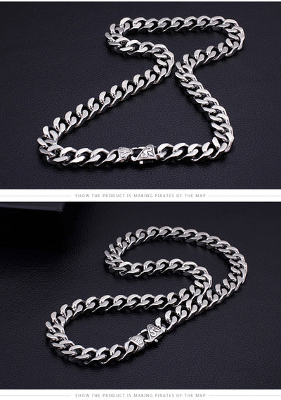 Collar de Acero Titanio Cadena Gruesa Estilo Caballo para Hombre - Image 6