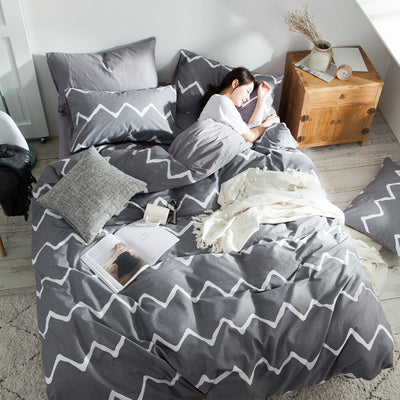 Juego de Cama 4 Piezas Estampado Lirios Algodón 100% Diseño Minimalista - Image 7