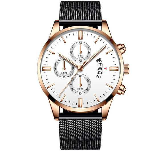 Reloj de Lujo para Hombre con Malla Metálica y Movimiento de Cuarzo - Image 24