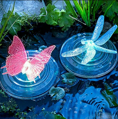 Lámpara Solar Flotante LED Mariposa y Libélula para Piscina y Estanque