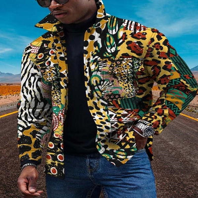 Cardigan Estampado 3D con Degradado de Colores y Botones Digitales