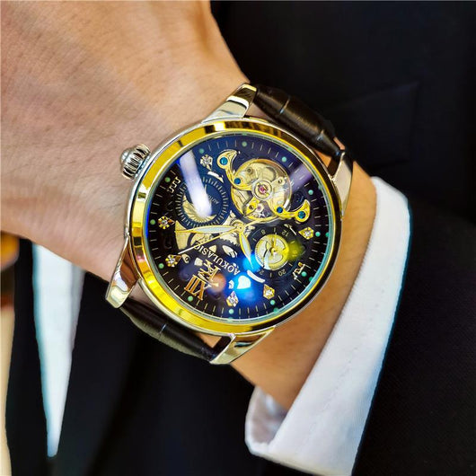 Reloj Automático Tourbillon Resistente al Agua para Hombre