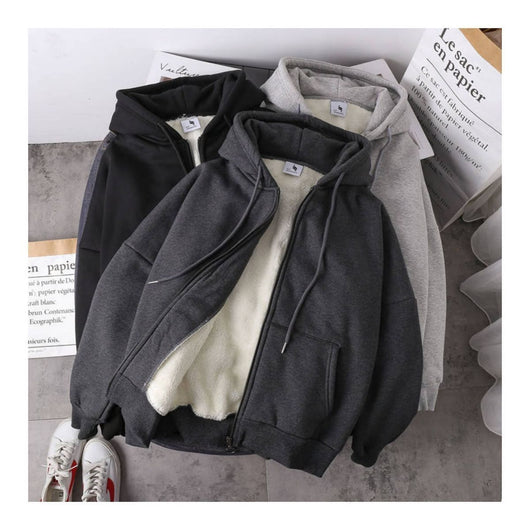 Cardigan Hoodie Suelto con Cierre para Estudiantes - Image 5