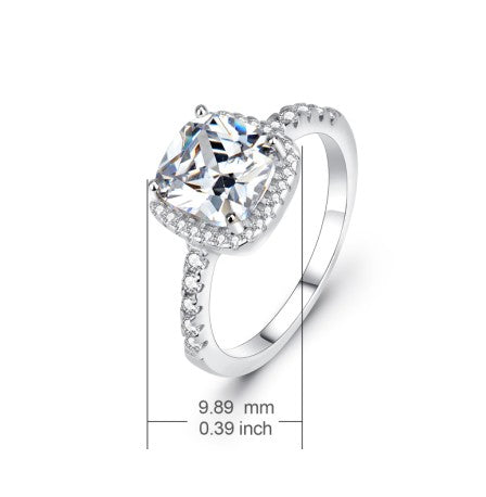 Anillo de Plata Esterlina 925 con Diamante Cuadrado - Image 2