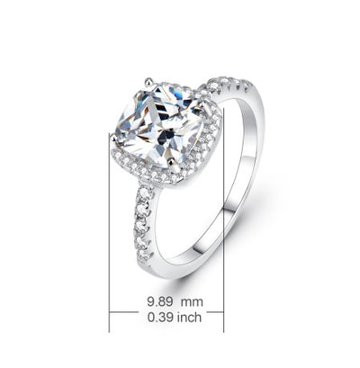 Anillo de Plata Esterlina 925 con Diamante Cuadrado - Image 2