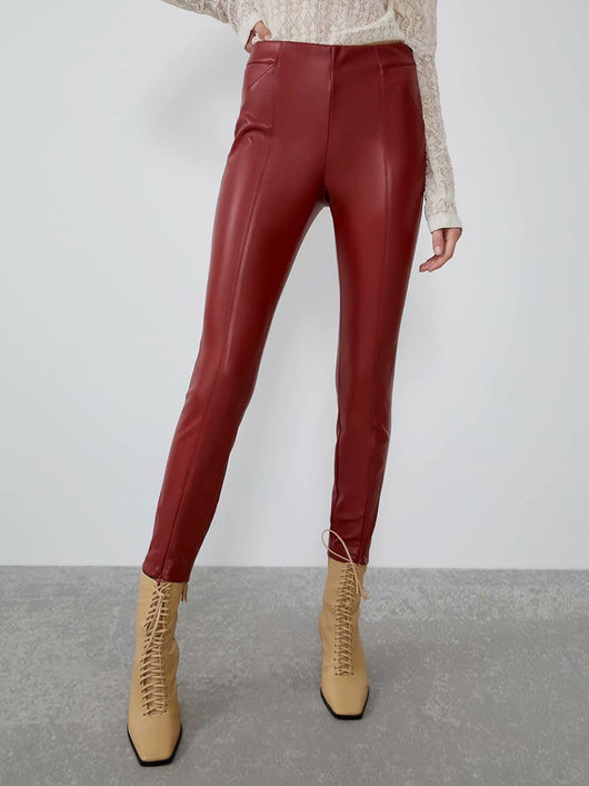 Leggings de Cuero Sintético Cintura Media - Image 15