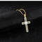 Titanium Steel Wire Cross Men's Necklace Dorado with chain