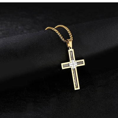 Collar para Hombre con Cruz de Acero de Titanio - Image 5