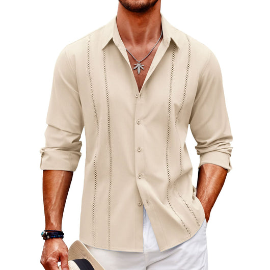 Camisa Manga Larga con Estampado Digital Talla Grande para Hombre - Image 9