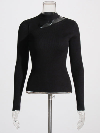 Blusa Tejida Irregular con Detalles Calados para Mujer - Image 7