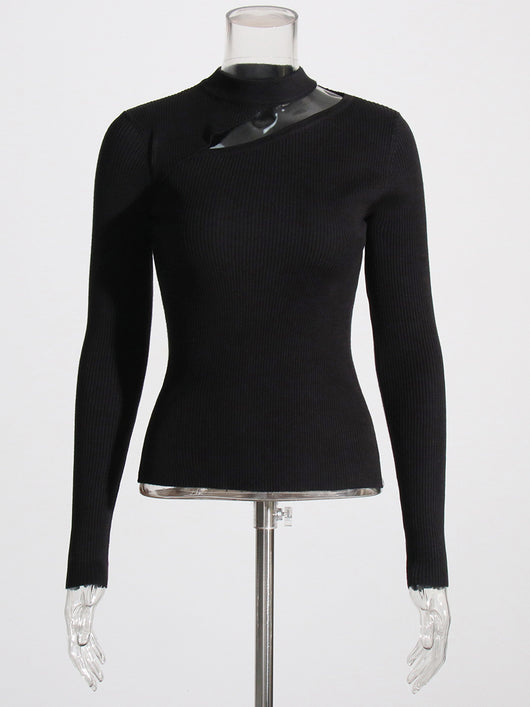 Blusa Tejida Irregular con Detalles Calados para Mujer - Image 7