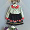 Conjunto Infantil de Falda y Blusa a Cuadros con Contraste de Colores