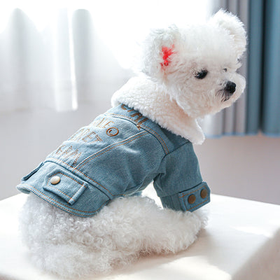 Abrigo de Mezclilla Gruesa para Mascotas con Letras Estampadas - Image 16