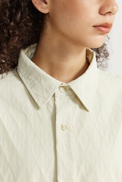 Camisa Estilo Japonés con Textura Jacquard Rombos y Cuadros - Image 22