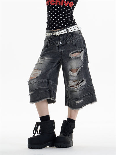 Shorts Denim Rotos Cintura Alta Sueltos para Mujer - Image 20
