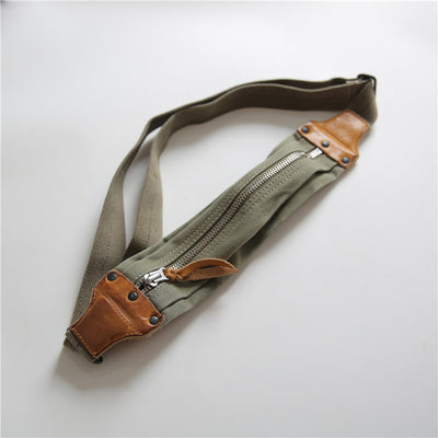 Bolsa Pecho Estilo Militar Retro Lona Desgastada - Image 11