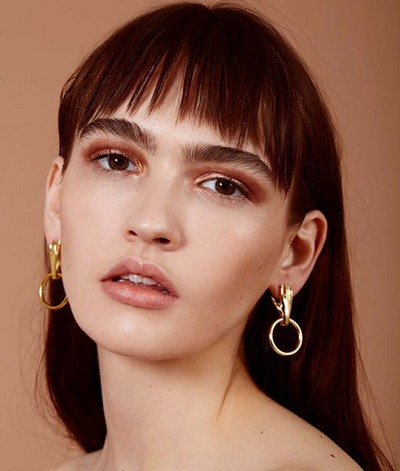 Aretes de Palma Dorados - Plata 925 con Baño de Oro 18K