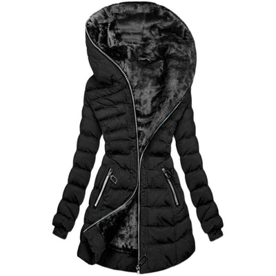 Chaqueta de Algodón Cálida con Capucha y Mangas Largas