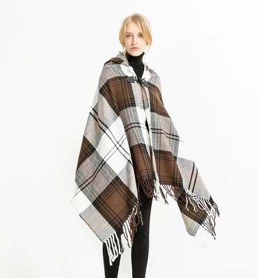 Capa Bohemia Tribal con Capucha Khaki
