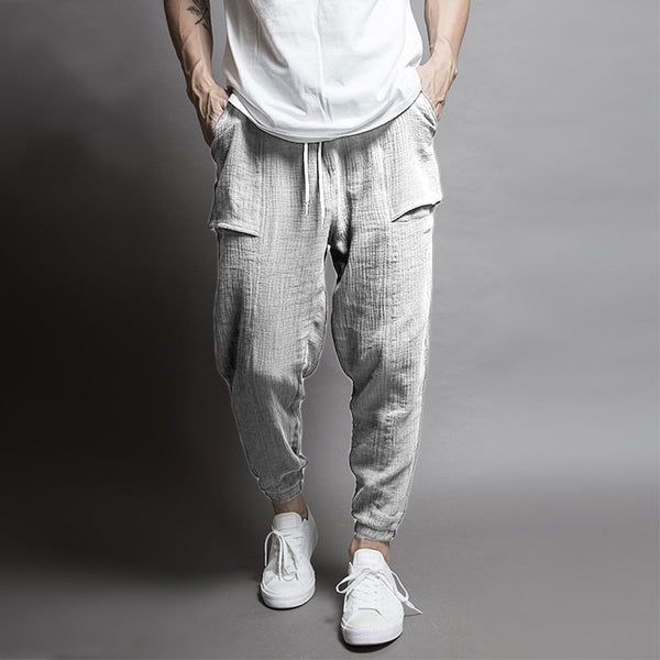 Pantalones Casuales de Doble Capa con Efecto Arrugado y Corte Acampanado