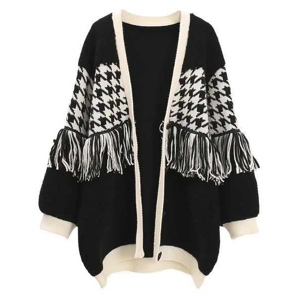 Cardigan de Cuello V con Flecos